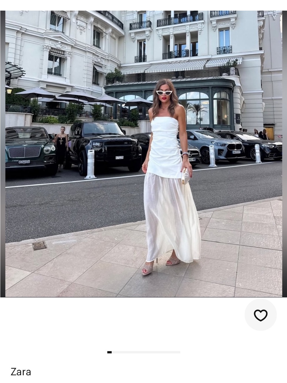 Zara combination strapless midi dress
